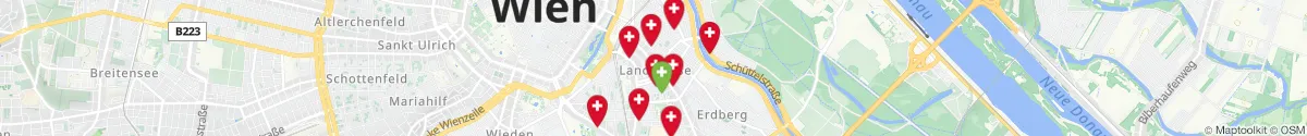 Kartenansicht für Apotheken-Notdienste in der Nähe von Landstraße (1030 - Landstraße, Wien)
